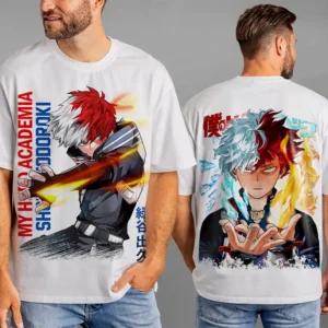Oversized T-shirt My Hero Academia Teshirt Blanc Anime Manga Japan Shoto Fashion Tshirt