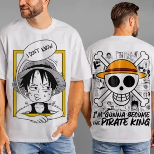 Oversized T-shirt One Piece Teshirt Blanc Anime Manga Japan Luffy Funny Fashion Tshirt