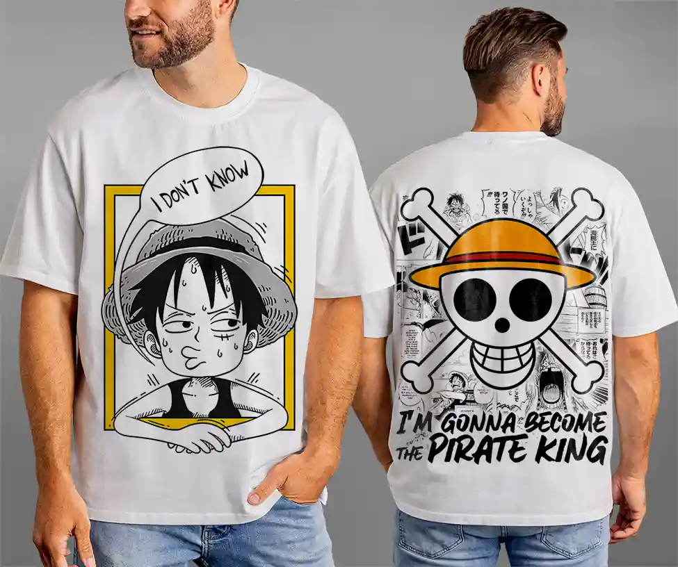 Oversized T-shirt One Piece Teshirt Blanc Anime Manga Japan Luffy Funny Fashion Tshirt