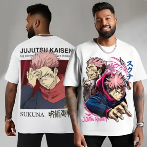 Oversized T-shirt Jujutsu Kaisen Teshirt Blanc Anime itadoro Manga Japan Sukuna Tshirt