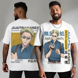 Oversized T-shirt Jujutsu Kaisen Teshirt Blanc Anime Manga Japan Kento Nanami Tshirt