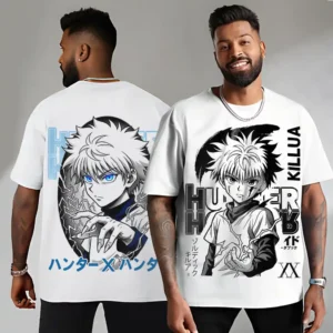 Oversized T-shirt Hunter X Hunter Teshirt Blanc Anime Manga Japan Kirua Zoldik Fashion Tshirt Killua
