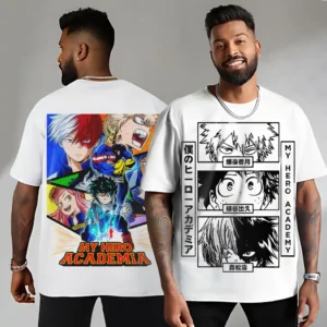 Oversized T-shirt My Hero Academia Teshirt Blanc Anime Manga Japan Fashion Tshirt