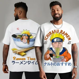 Oversized T-shirt Naruto Uzumaki Teshirt Blanc Funny Ramen Anime Manga Japan Fashion Tshirt
