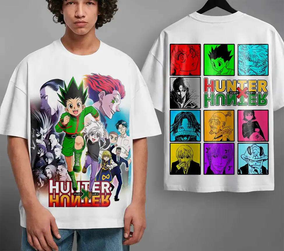 Oversized T-shirt Hunter X Hunter Teshirt Blanc Anime Manga Japan Fashion Tshirt