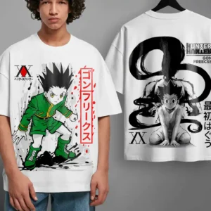 Oversized T-shirt Hunter X Hunter Teshirt Blanc Anime Manga Japan Gon Fashion Tshirt