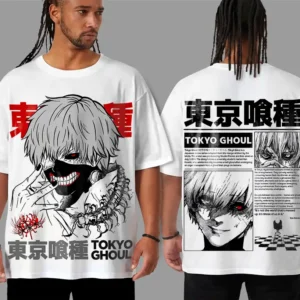 Oversized T-shirt Tokyo Ghoul Teshirt Blanc Anime Manga Japan Kaneki Fashion Tshirt