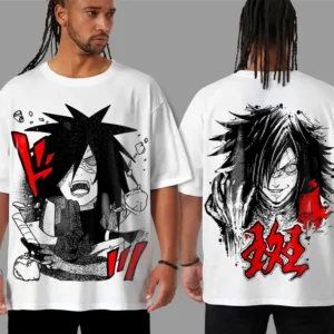Oversized T-shirt Naruto Shippuden Teshirt Blanc Anime Manga Japan Madara Fashion Tshirt