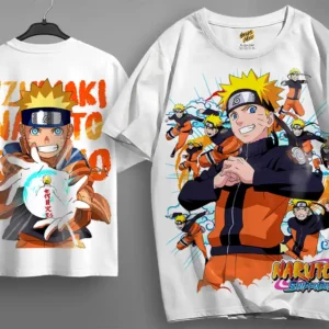 Oversized T-shirt Naruto Uzumaki Teshirt Blanc Anime Manga Japan Fashion Tshirt