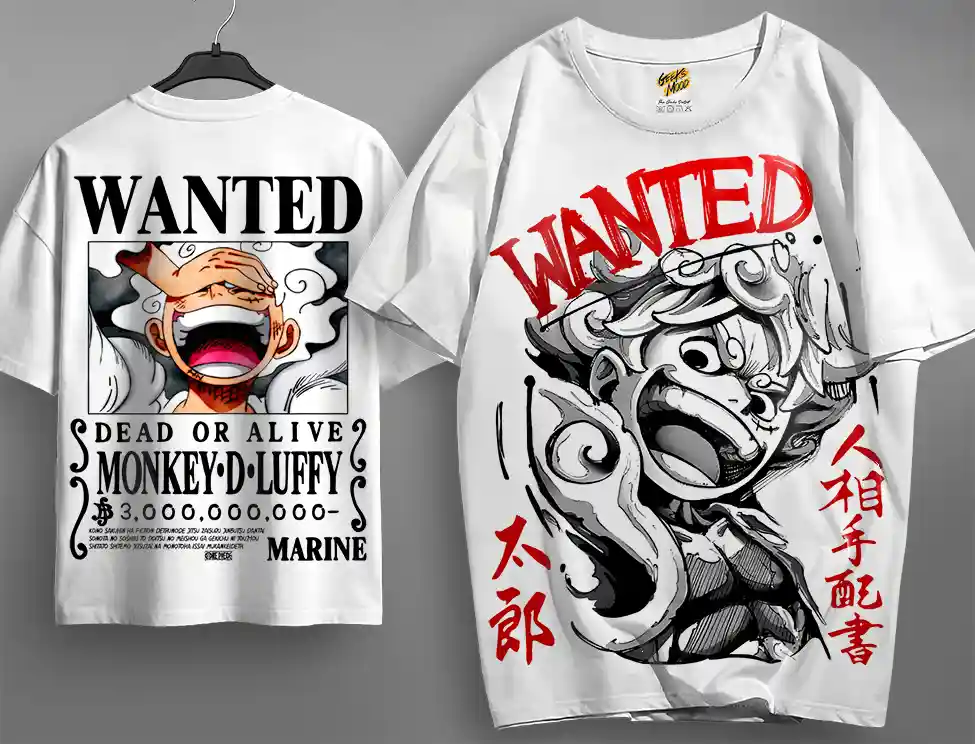 Oversized T-shirt One Piece Teshirt Blanc Anime Manga Japan Luffy Fashion Tshirt