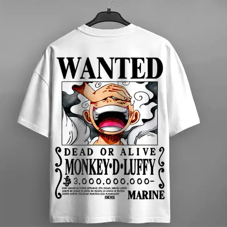 Oversized T-shirt One Piece Teshirt Blanc Anime Manga Japan Luffy Fashion Tshirt – Image 2
