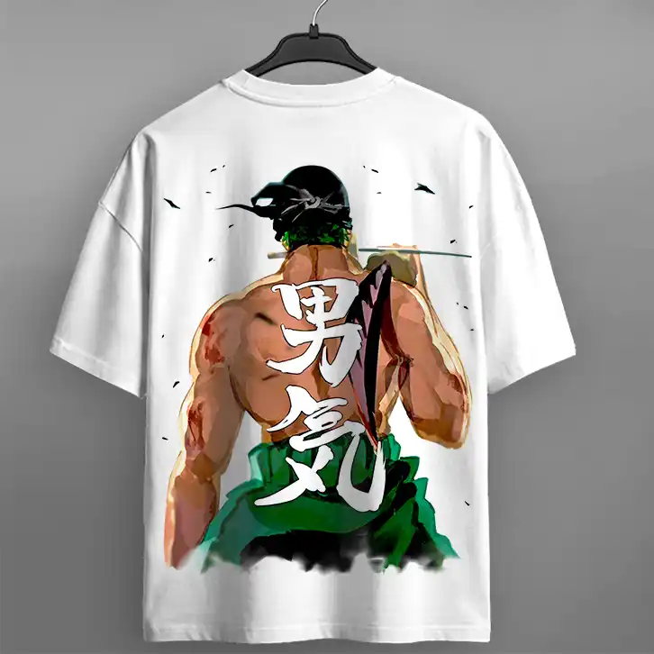 Oversized T-shirt One Piece Teshirt Blanc Anime Manga Japan Zoro Fashion Tshirt – Image 5