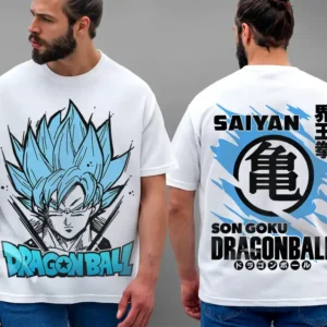Oversized T-shirt Dragon Ball Teshirt Blanc Anime Manga Japan Goku Fashion Tshirt