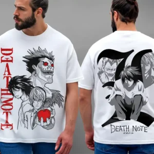 Oversized T-shirt Death Note Teshirt Blanc Anime Manga L Ryuk yagami Japan Fashion Tshirt