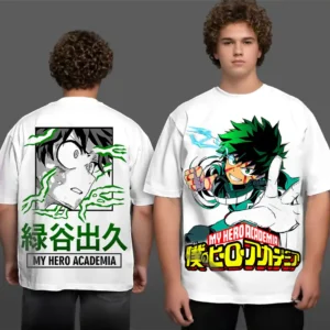 Oversized T-shirt My Hero Academia Teshirt Blanc Anime Manga Japan Izuku Midoriya Fashion Tshirt