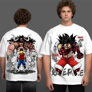 Oversized T-shirt One Piece Teshirt Blanc Anime Manga Japan Gear 4 Luffy Fashion Tshirt