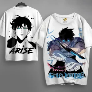 Manhwa Teshirt Blanc Anime Manga Tshirt Oversized T-shirt Blanc Solo Leveling