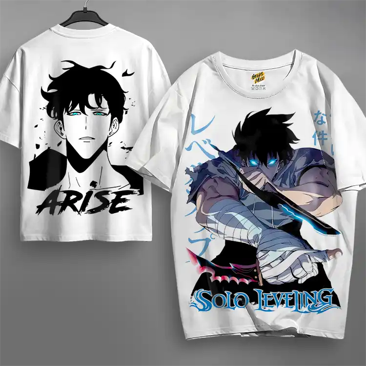 Manhwa Teshirt Blanc Anime Manga Tshirt Oversized T-shirt Blanc Solo Leveling