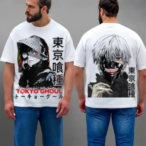 Tokyo Ghoul Tshirt Homme & Femme Oversized T-shirt Blanc Teshirt Kaneki Anime Manga Japan