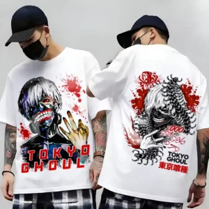 Tokyo Ghoul Tshirt Homme & Femme Oversized T-shirt Blanc Teshirt Kaneki Anime Manga Japan