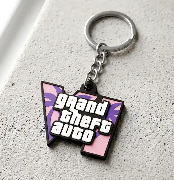 Porte Clé GTA 6 Gaming Keychain Décoration Jeux Video GTA-VI