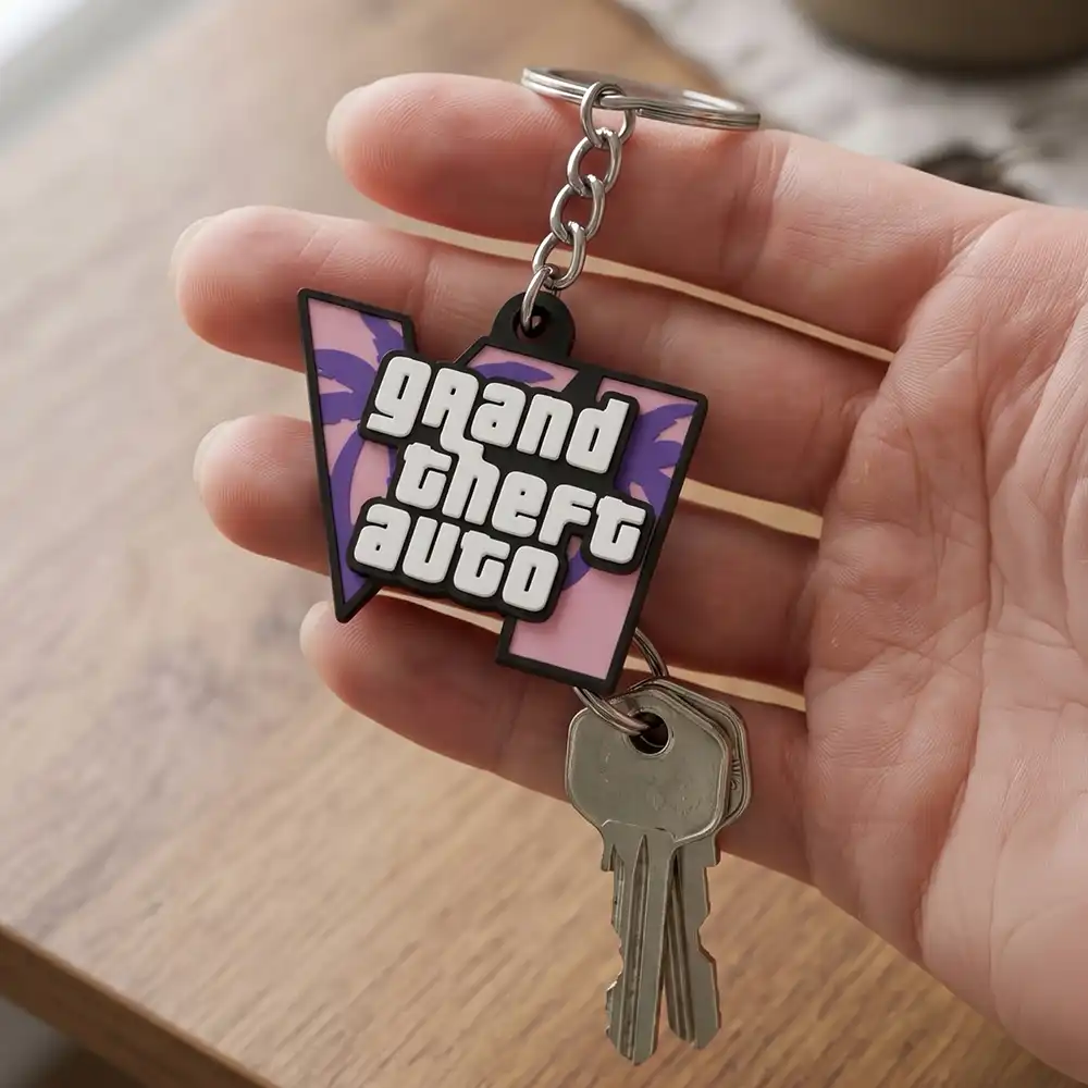 Porte Clé GTA 6 Gaming Keychain Décoration Jeux Video GTA-VI – Image 3